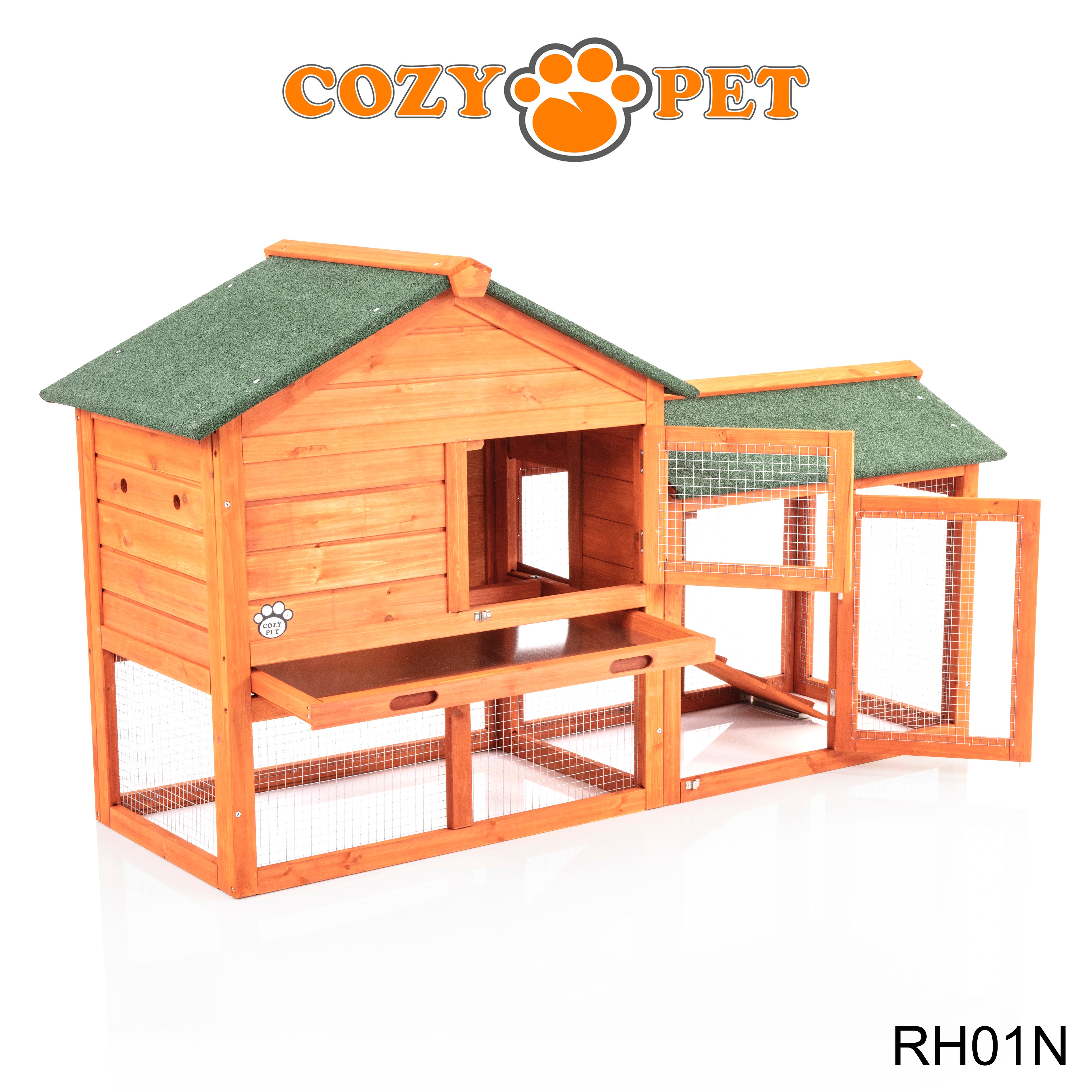 Rabbit Hutch by Cozy Pet - Natural 148cm with Cover Model - RH01N + RH01C
