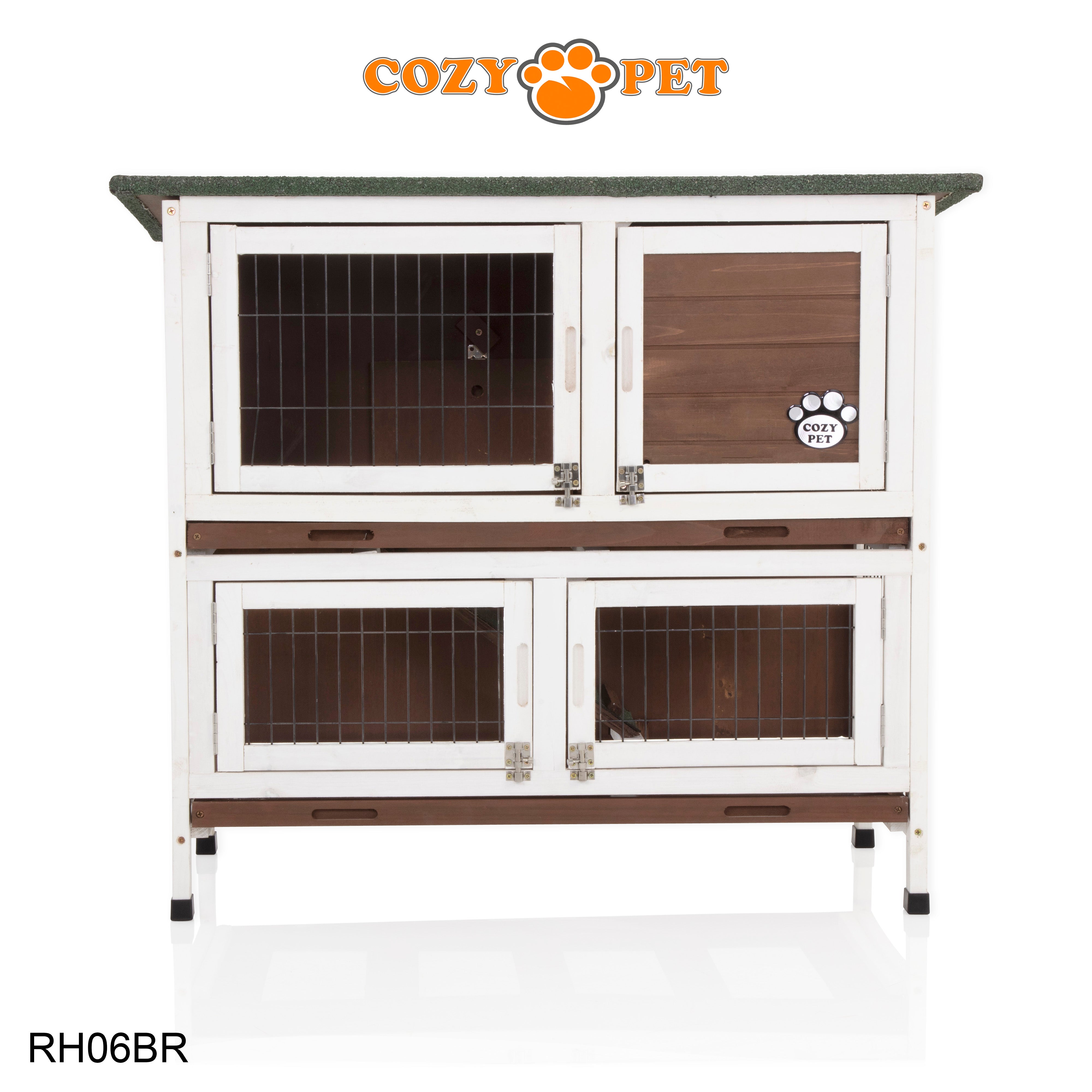 Rabbit Hutch 3ft by Cozy Pet with Cover - Brown - RH06BR + RH06C