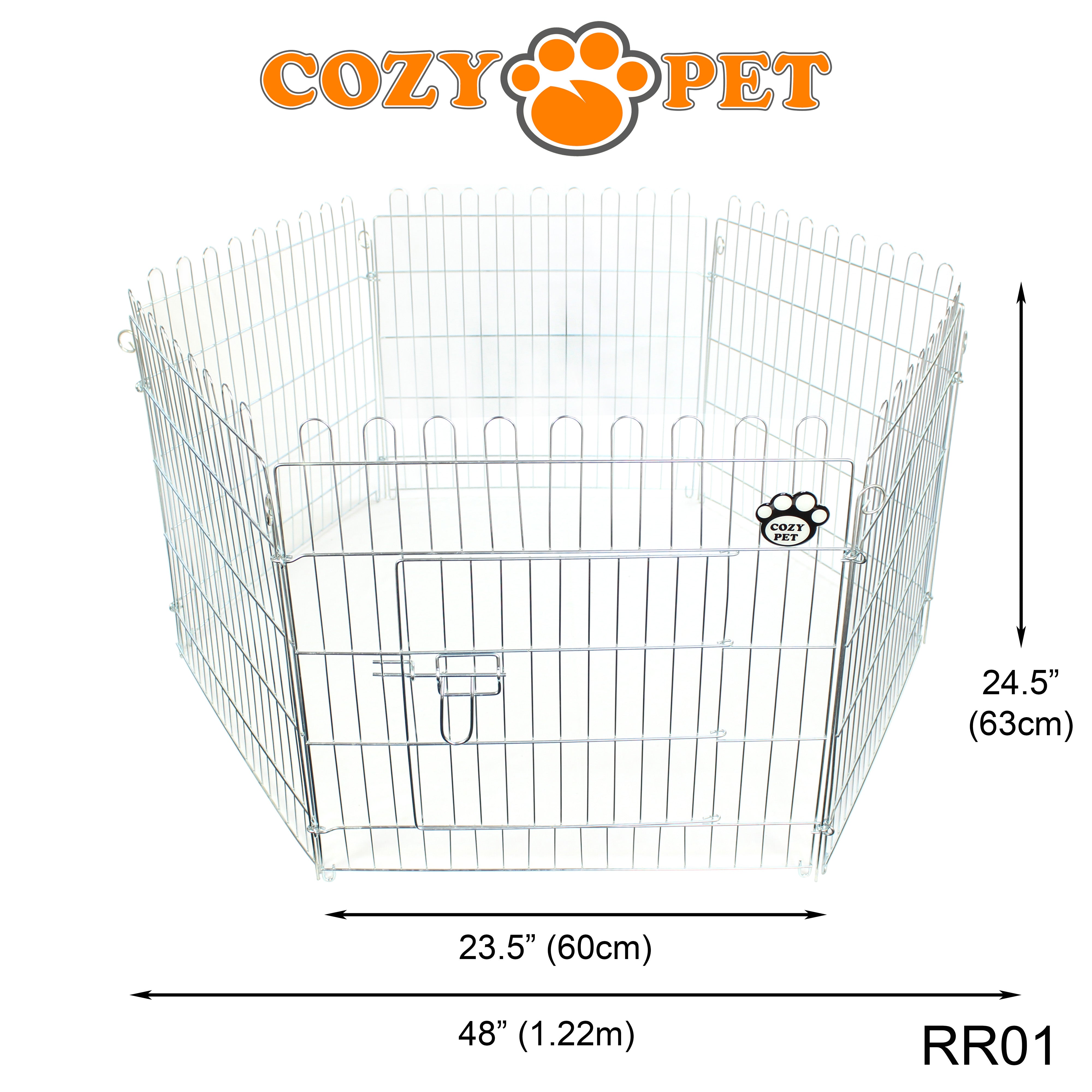 Rabbit Run 6 Panel Galvanised Playpen with Sunshade by Cozy Pet Model RR01 - Customer Return 35% Discount