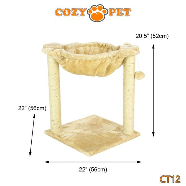 Cat Tree by Cozy Pet Deluxe Multi Level Cat Hammock - CT12-Beige