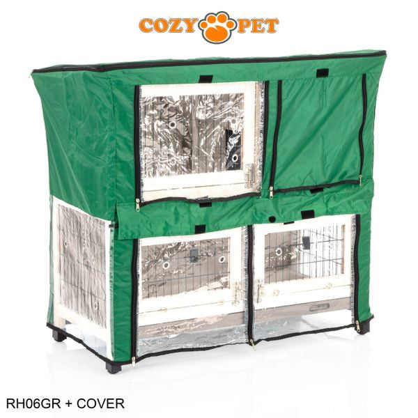 Rabbit Hutch 3ft with Cover by Cozy Pet - Grey - RH06GR + RH06C