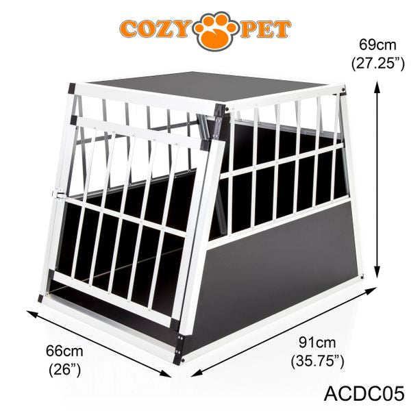 Aluminium Car Dog Cage by Cozy Pet Travel Puppy Crate Pet Carrier Transport ACDC05 - RET - Customer Return 45% Discount.