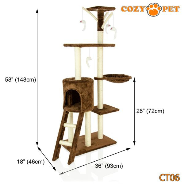 Cat Tree by Cozy Pet Deluxe Multi Level Cat Tree - CT06-Choc