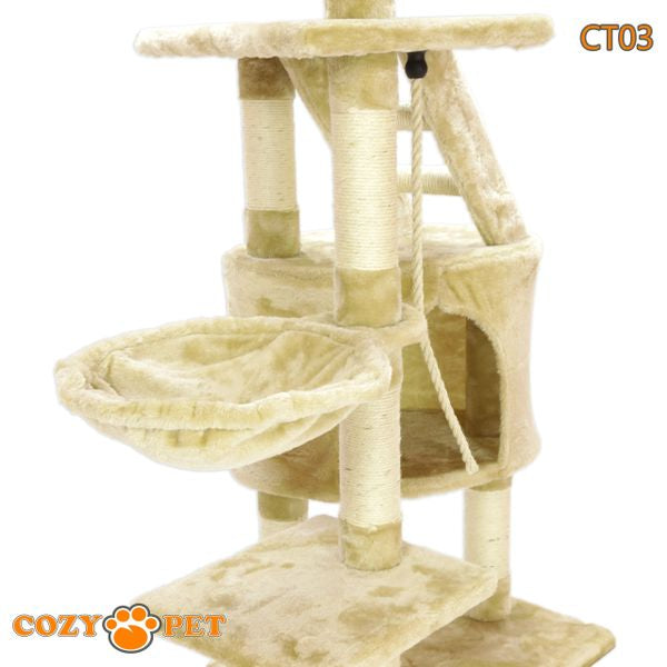Cat Tree by Cozy Pet Deluxe Multi Level Cat Tree in Beige - CT03-Beige