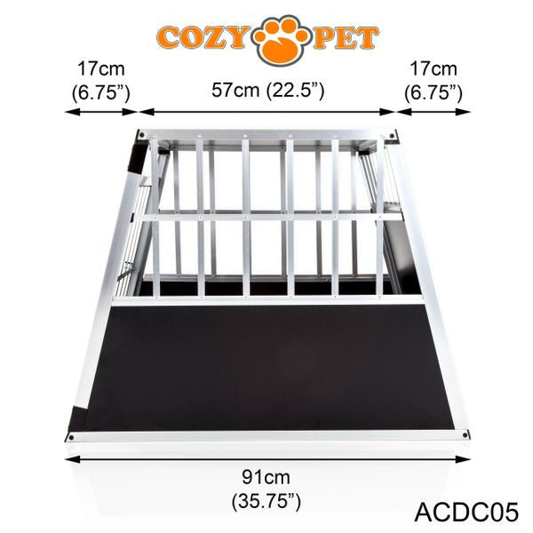 Aluminium Car Dog Cage by Cozy Pet Travel Puppy Crate Pet Carrier Transport ACDC05 - RET - Customer Return 45% Discount.