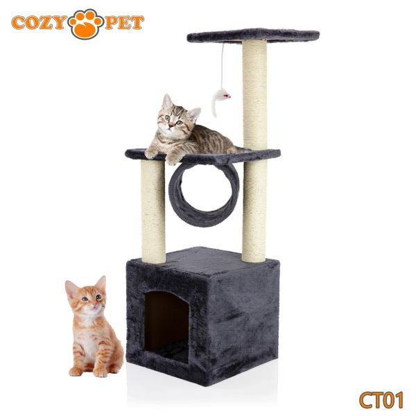 Cat Tree by Cozy Pet Deluxe Multi Level Cat Tree in Dark Grey - CT01-Dark Grey