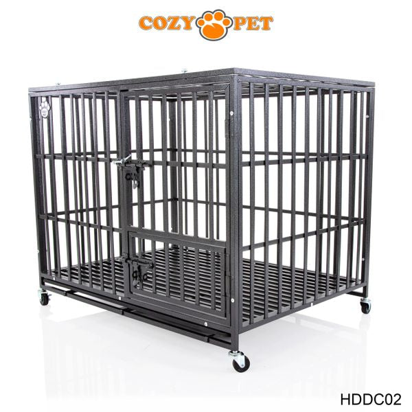 Heavy Duty Dog Cage 42" L By Cozy Pet Steel Crate Vet Groomers Commercial Use Kennel HDDC02