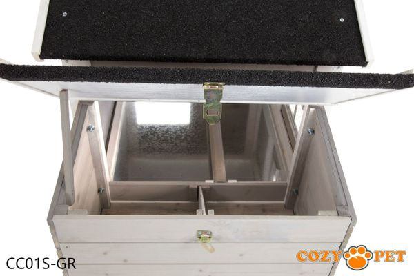 Chicken Coop Hen House by Cozy Pet Rabbit Hutch Grey and White Model CC01S-GR