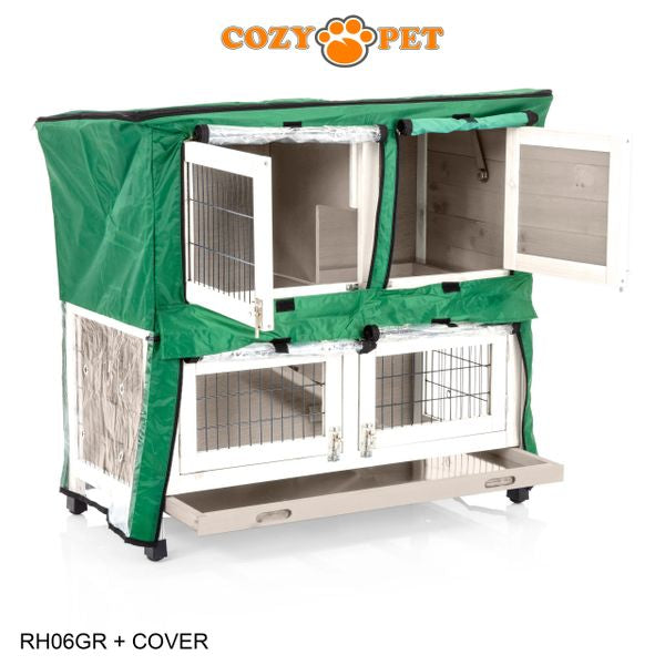 Rabbit Hutch 3ft with Cover by Cozy Pet - Grey - RH06GR + RH06C