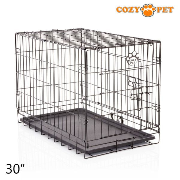 30 Cozy Pet Dog Cage in Black with ABS Tray DCP30B