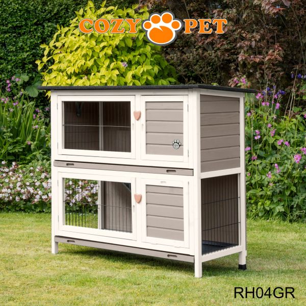 Rabbit Hutch 4ft by Cozy Pet - Grey - RH04GR