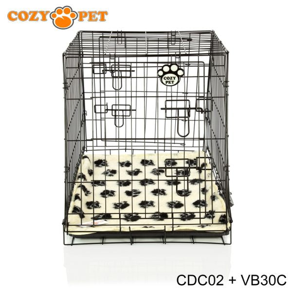 Car Dog Cage by Cozy Pet 30" Travel Puppy Crate Pet Carrier with Vet Bed Transport CDC02 + VB30C