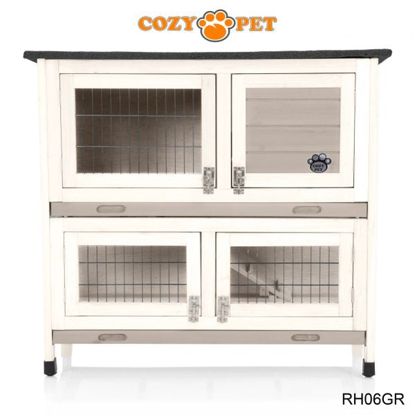 Rabbit Hutch 3ft with Cover by Cozy Pet - Grey - RH06GR + RH06C