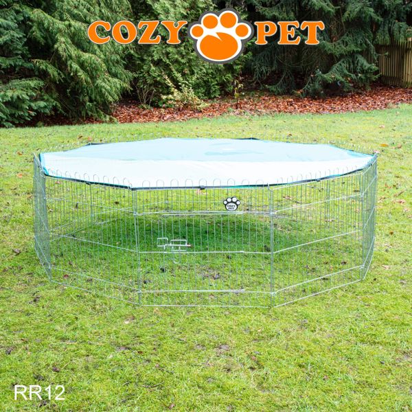 Rabbit Run 10 Panel Playpen with Sunshade and Floor by Cozy Pet Model RR12 + Floor