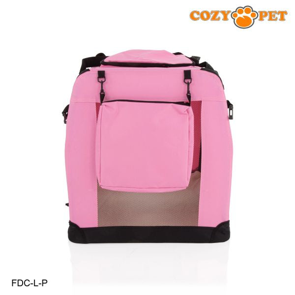 Fabric Dog Crate 82cm Pink by Cozy Pet Puppy Carrier Cat Travel Cage Rabbit Model: FDC-L-P