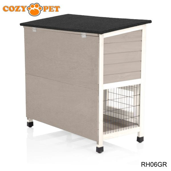 Rabbit Hutch 3ft with Cover by Cozy Pet - Grey - RH06GR + RH06C