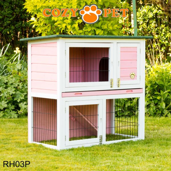 Rabbit Hutch 3ft by Cozy Pet - Pink - RH03P