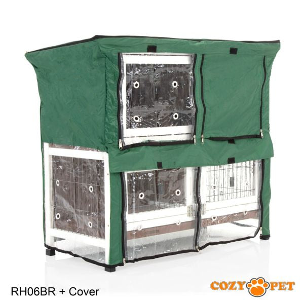 Rabbit Hutch 3ft by Cozy Pet with Cover - Brown - RH06BR + RH06C