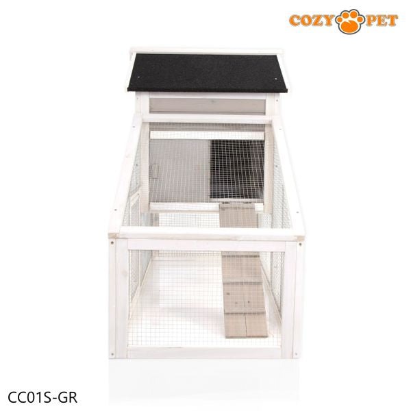 Chicken Coop Hen House by Cozy Pet Rabbit Hutch Grey and White Model CC01S-GR