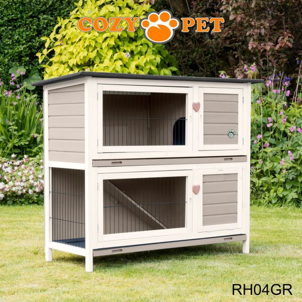 Rabbit Hutch 4ft by Cozy Pet - Grey - RH04GR