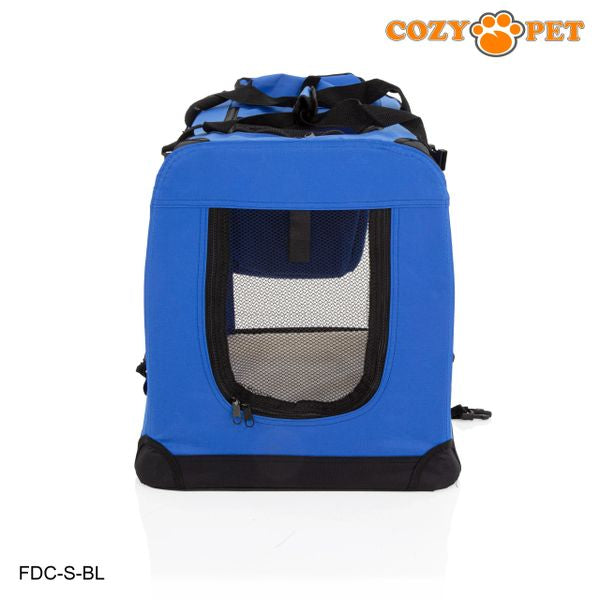 Fabric Dog Crate 60cm Blue by Cozy Pet Puppy Carrier Cat Travel Cage Rabbit Model: FDC-S-BL