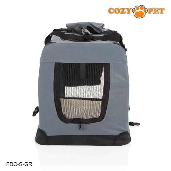 Fabric Dog Crate 60cm Grey by Cozy Pet Puppy Carrier Cat Travel Cage Rabbit Model: FDC-S-GR