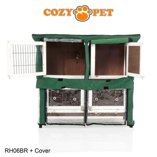 Rabbit Hutch 3ft by Cozy Pet with Cover - Brown - RH06BR + RH06C