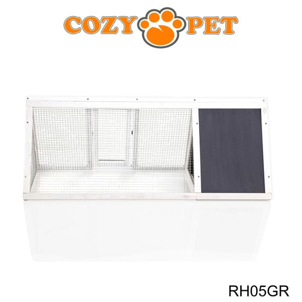 Rabbit Hutch with Run by Cozy Pet Triangular, Tortoise Run, Guinea Pig Hutch - Grey - RH05GR
