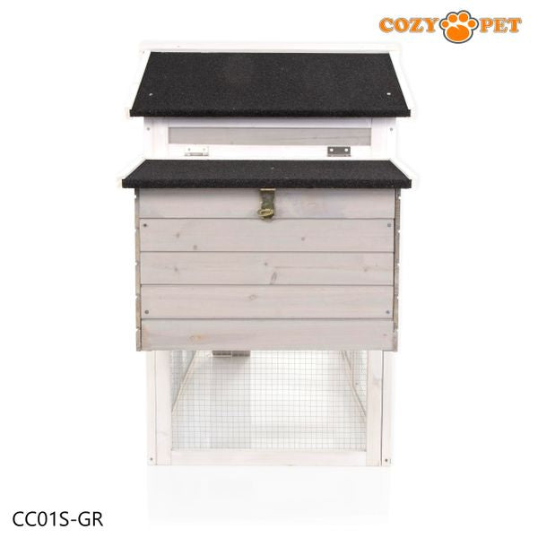 Chicken Coop Hen House by Cozy Pet Rabbit Hutch Grey and White Model CC01S-GR