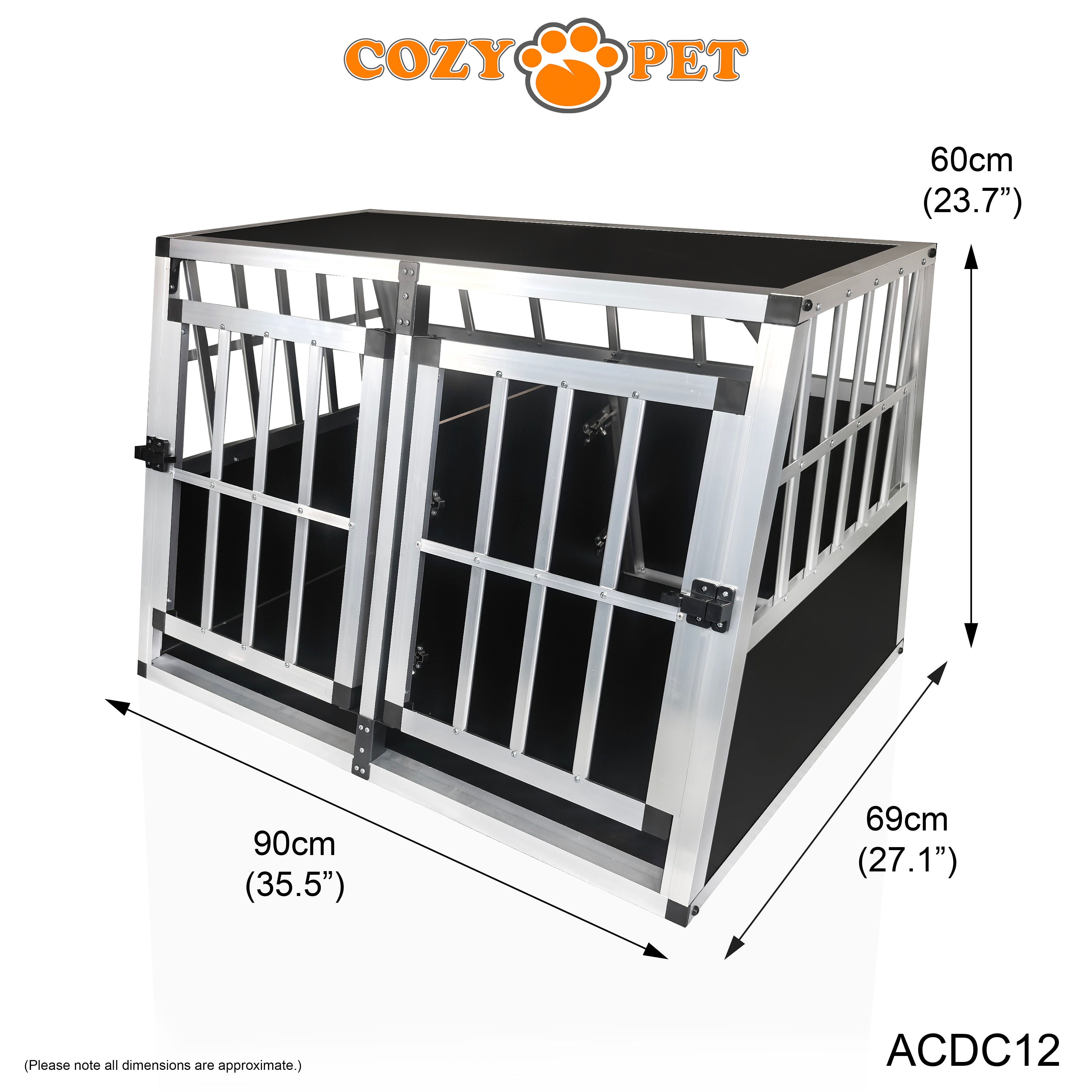 Aluminium Car Dog Cage by Cozy Pet Travel Puppy Crate Pet Carrier Transport ACDC12