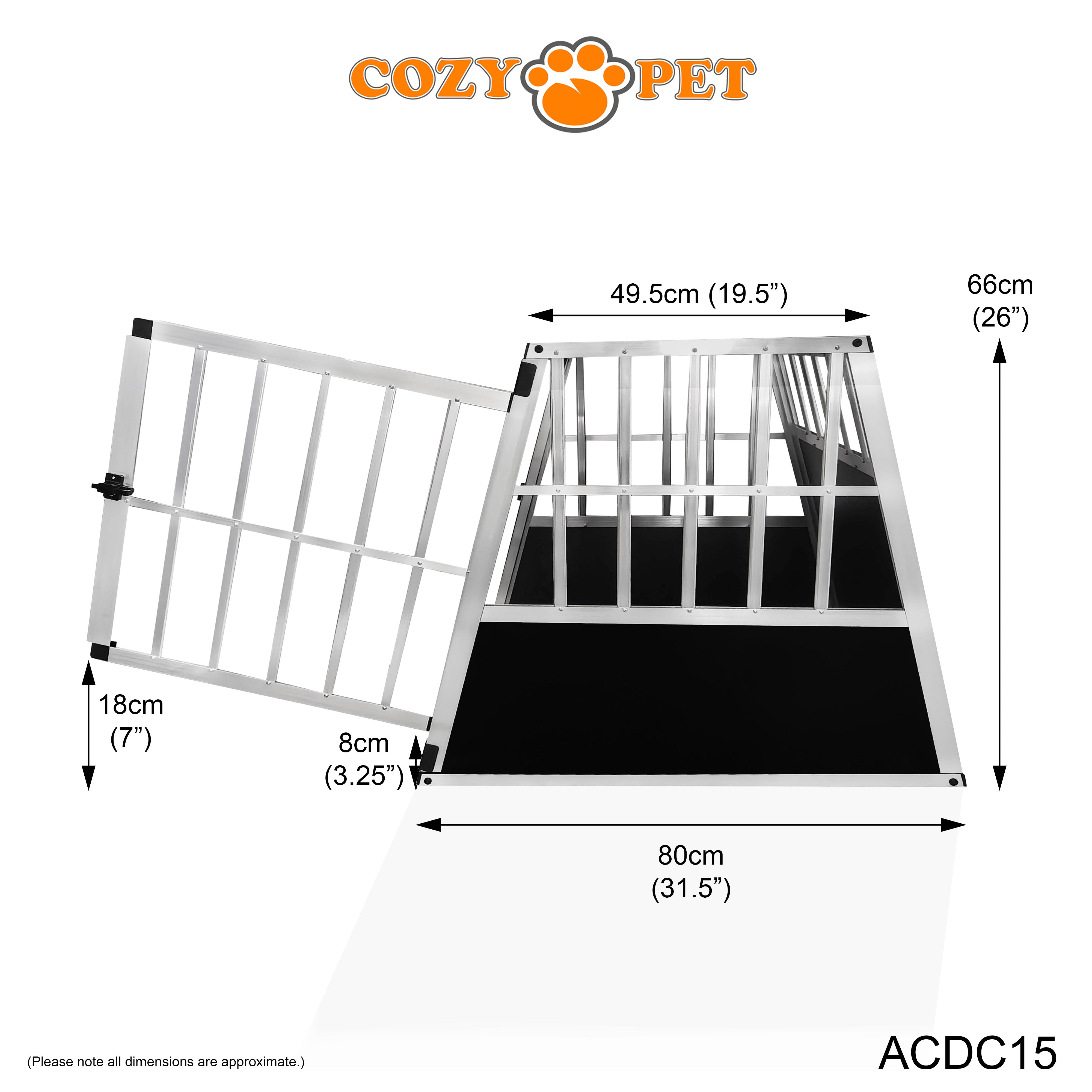 Aluminium Car Dog Cage by Cozy Pet Travel Puppy Crate Pet Carrier Transport ACDC15
