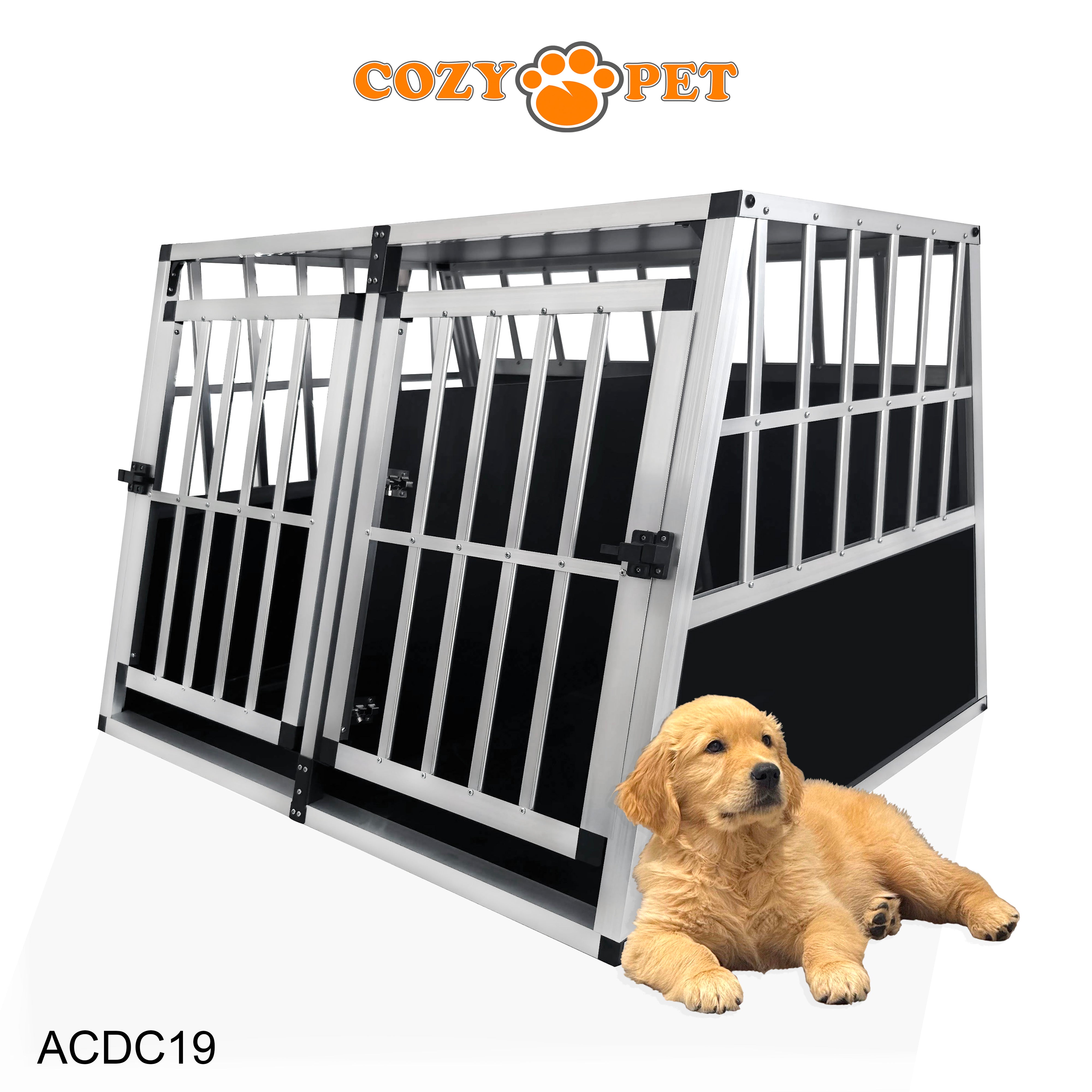 Aluminium Car Dog Cage by Cozy Pet Travel Puppy Crate Pet Carrier Transport ACDC19