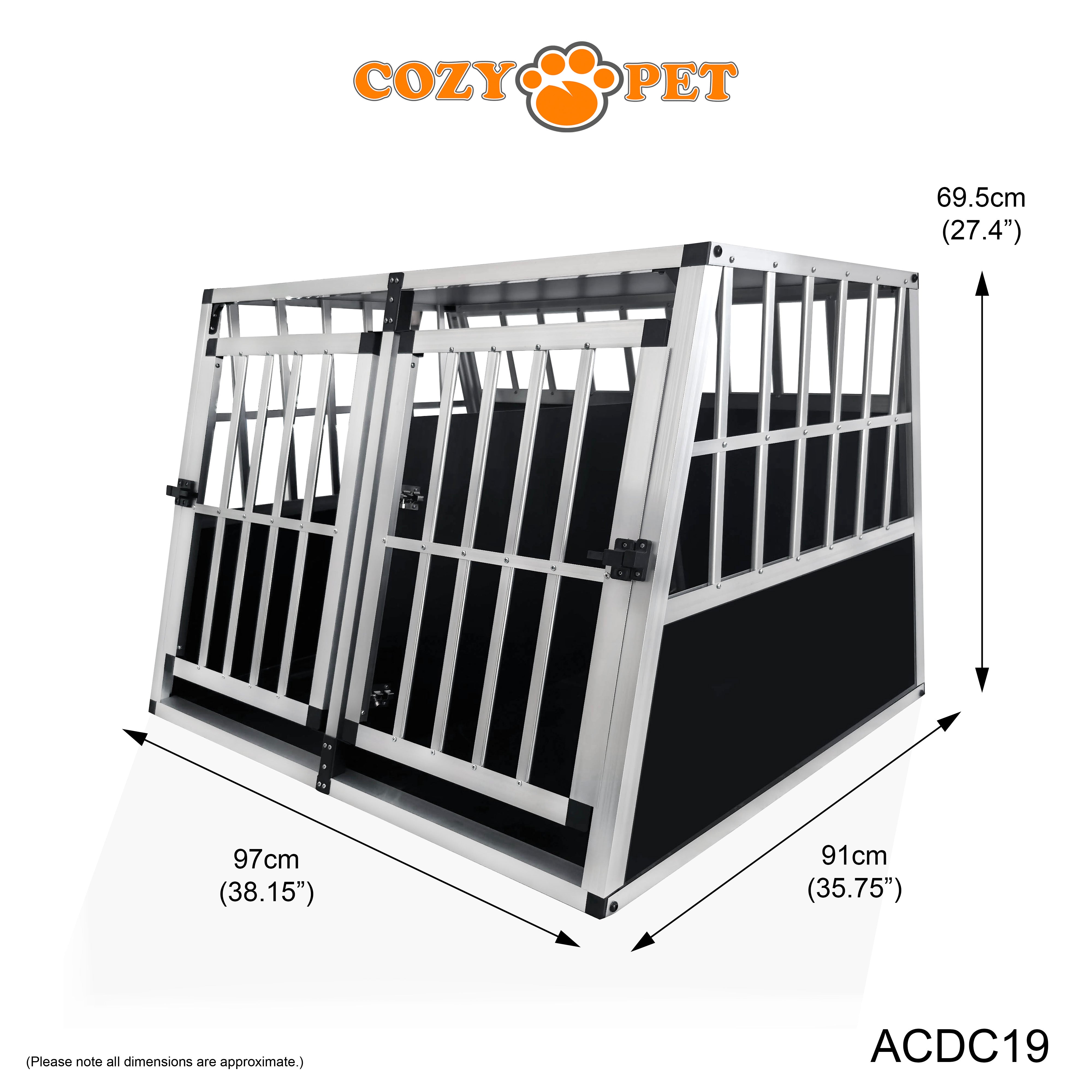Aluminium Car Dog Cage by Cozy Pet Travel Puppy Crate Pet Carrier Transport ACDC19