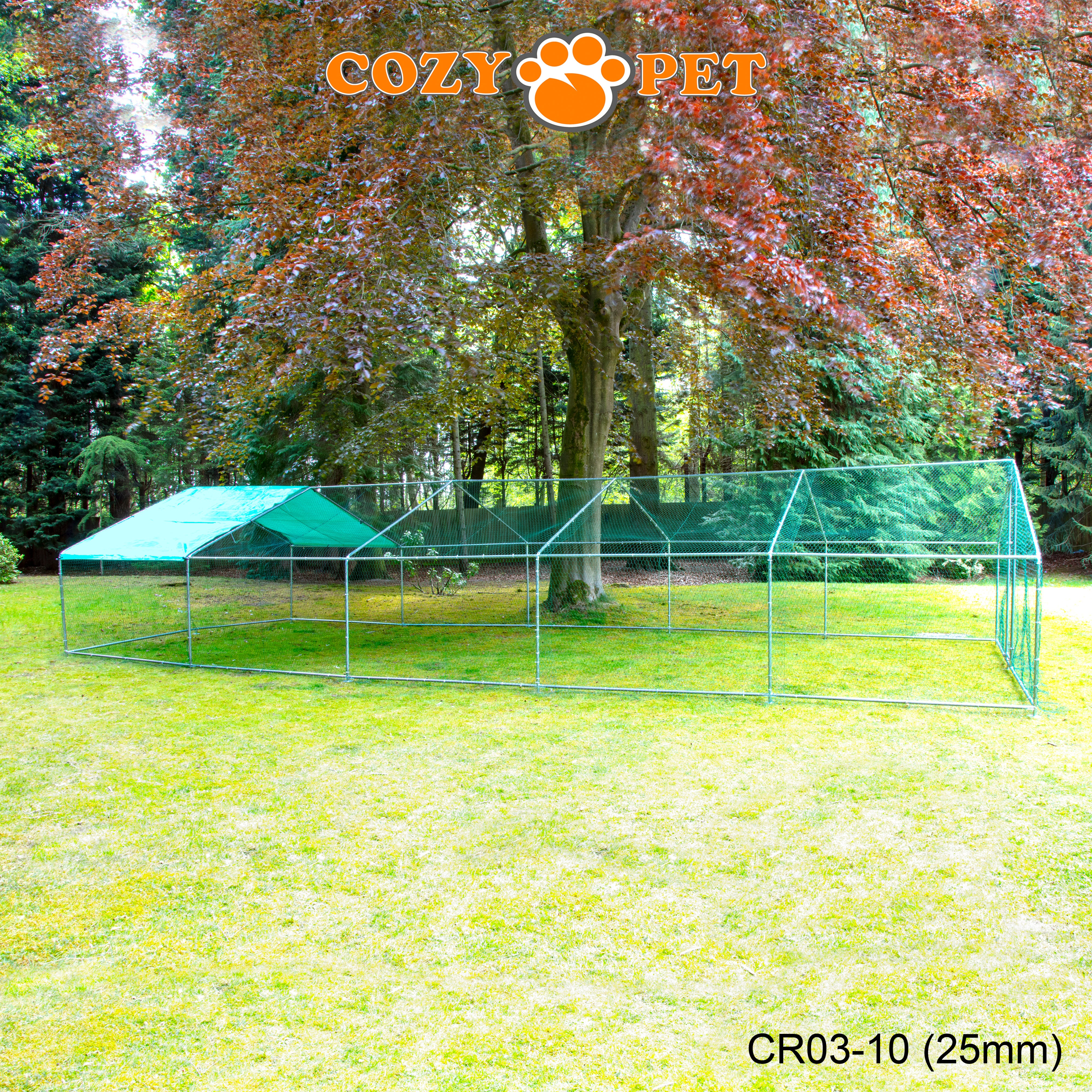 Chicken Run By Cozy Pet 3m X 10m 25mm Galvanised Steel Frame - CR03-10 (25mm)