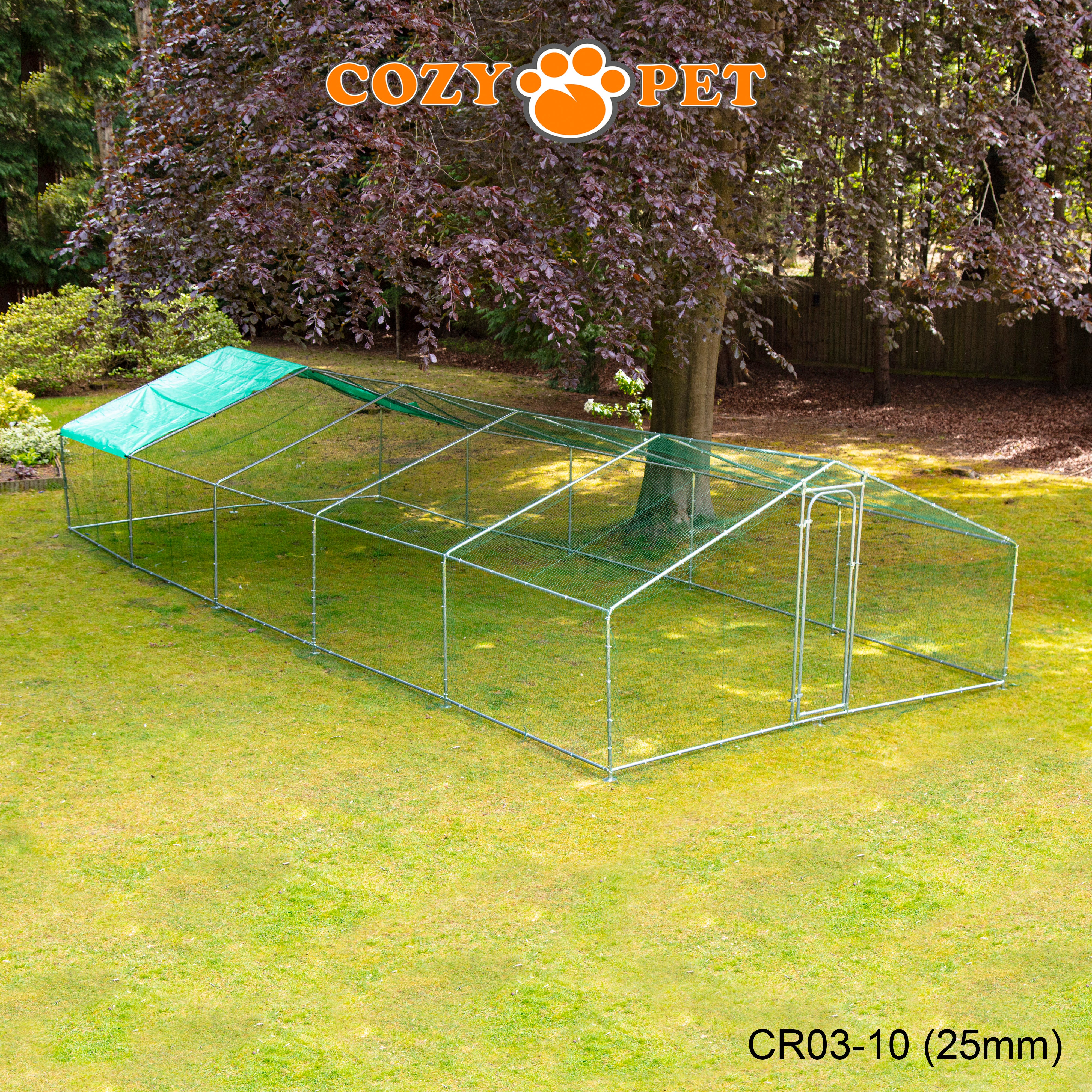 Chicken Run By Cozy Pet 3m X 10m 25mm Galvanised Steel Frame - CR03-10 (25mm)