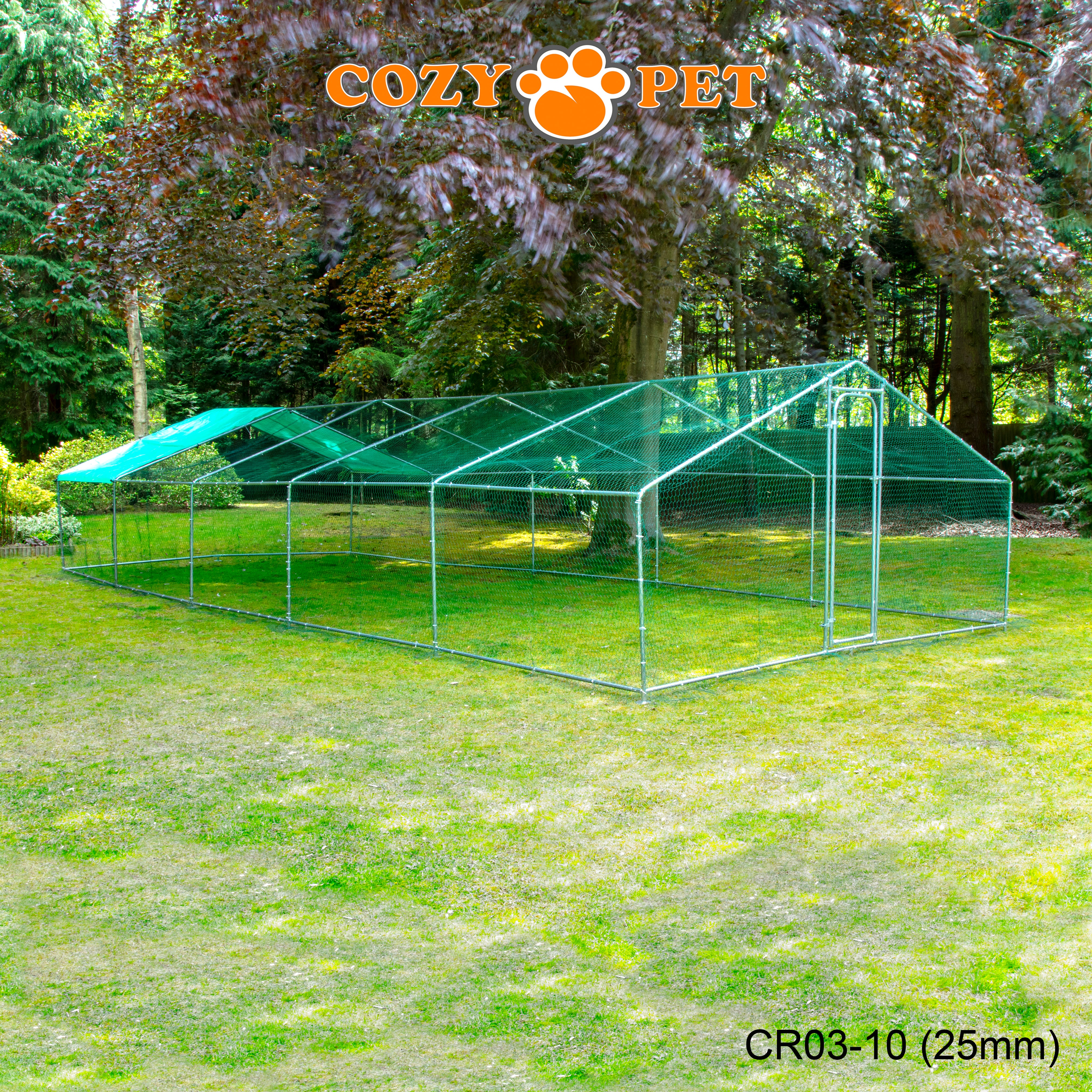 Chicken Run By Cozy Pet 3m X 10m 25mm Galvanised Steel Frame - CR03-10 (25mm)