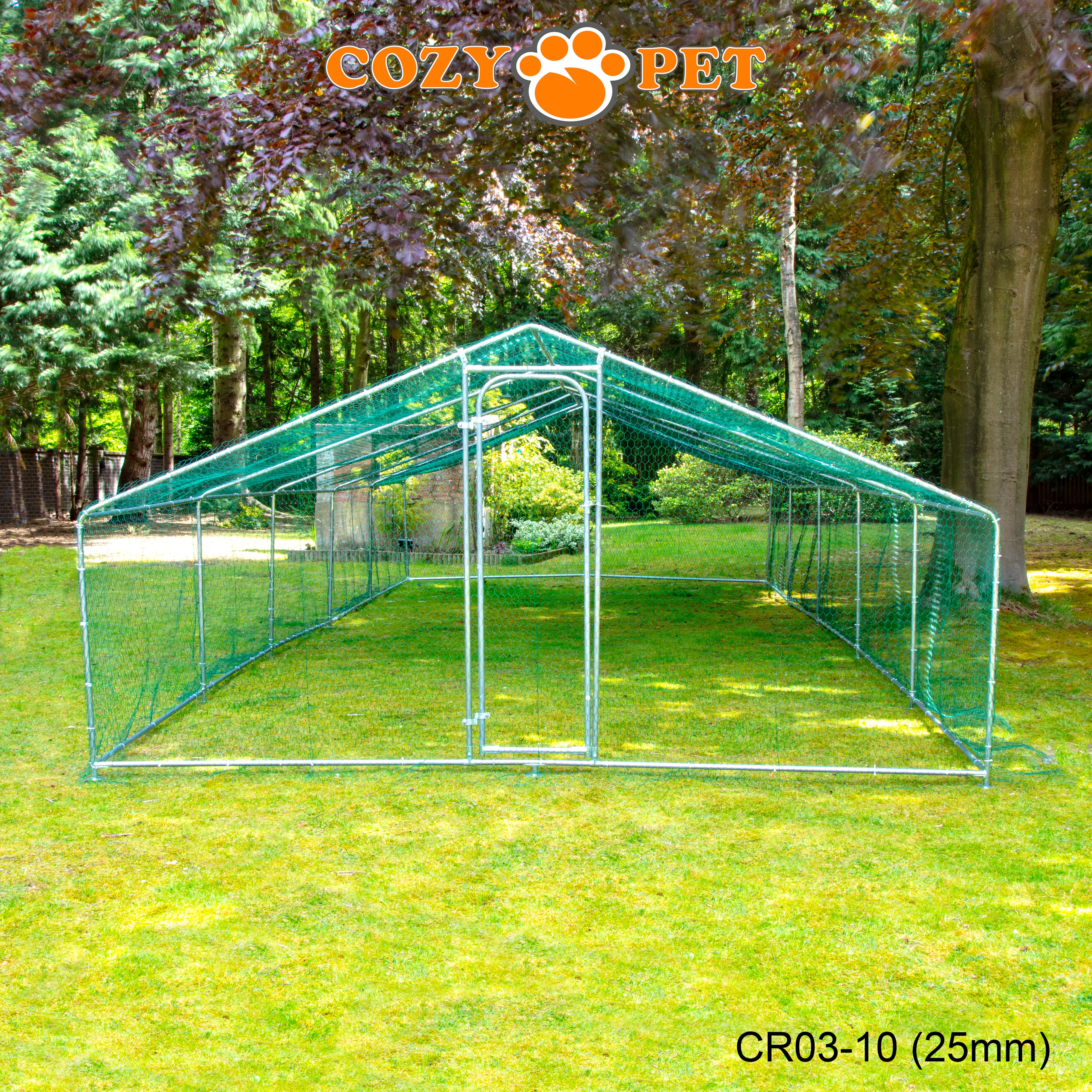 Chicken Run By Cozy Pet 3m X 10m 25mm Galvanised Steel Frame - CR03-10 (25mm)