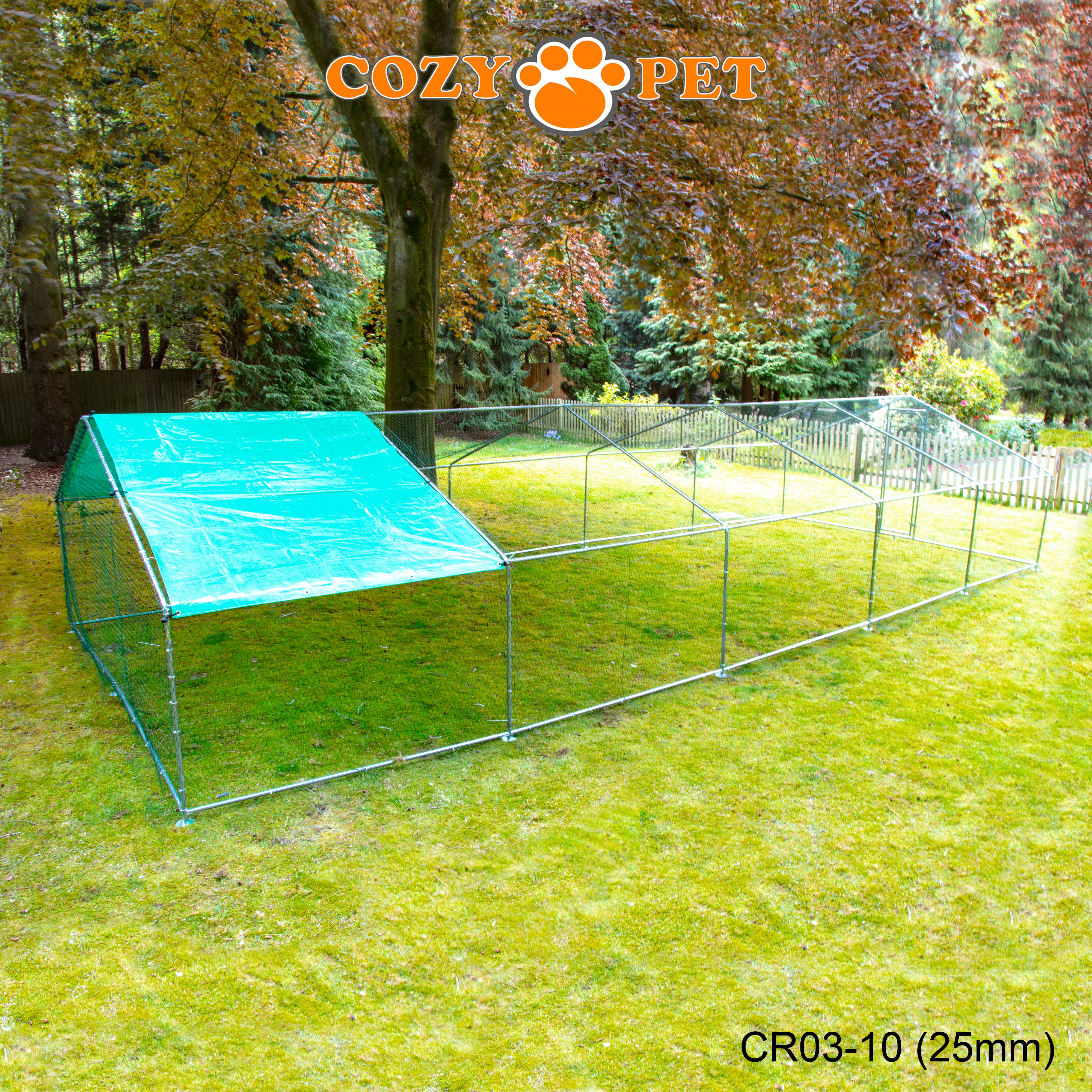 Chicken Run By Cozy Pet 3m X 10m 25mm Galvanised Steel Frame - CR03-10 (25mm)