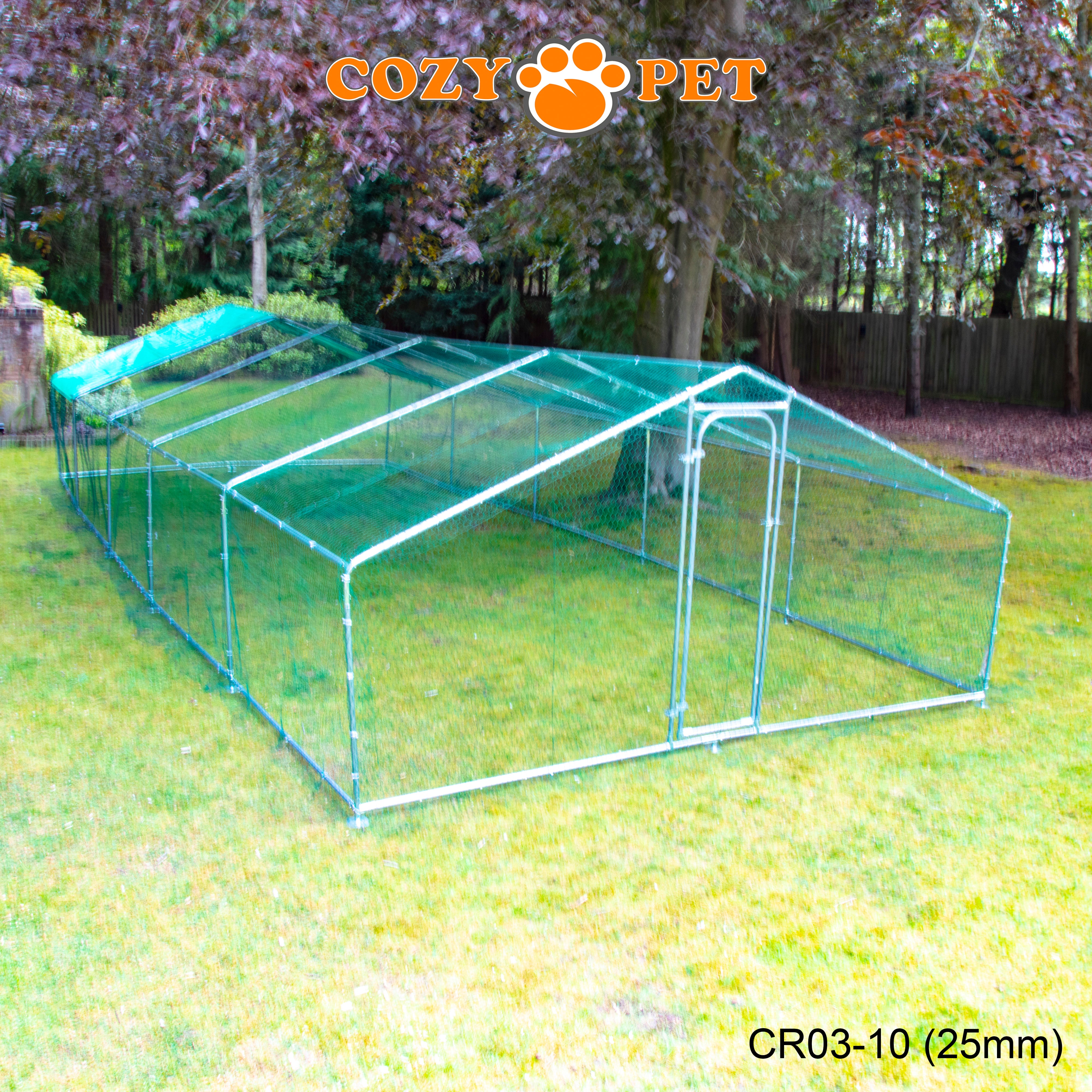 Chicken Run By Cozy Pet 3m X 10m 25mm Galvanised Steel Frame - CR03-10 (25mm)