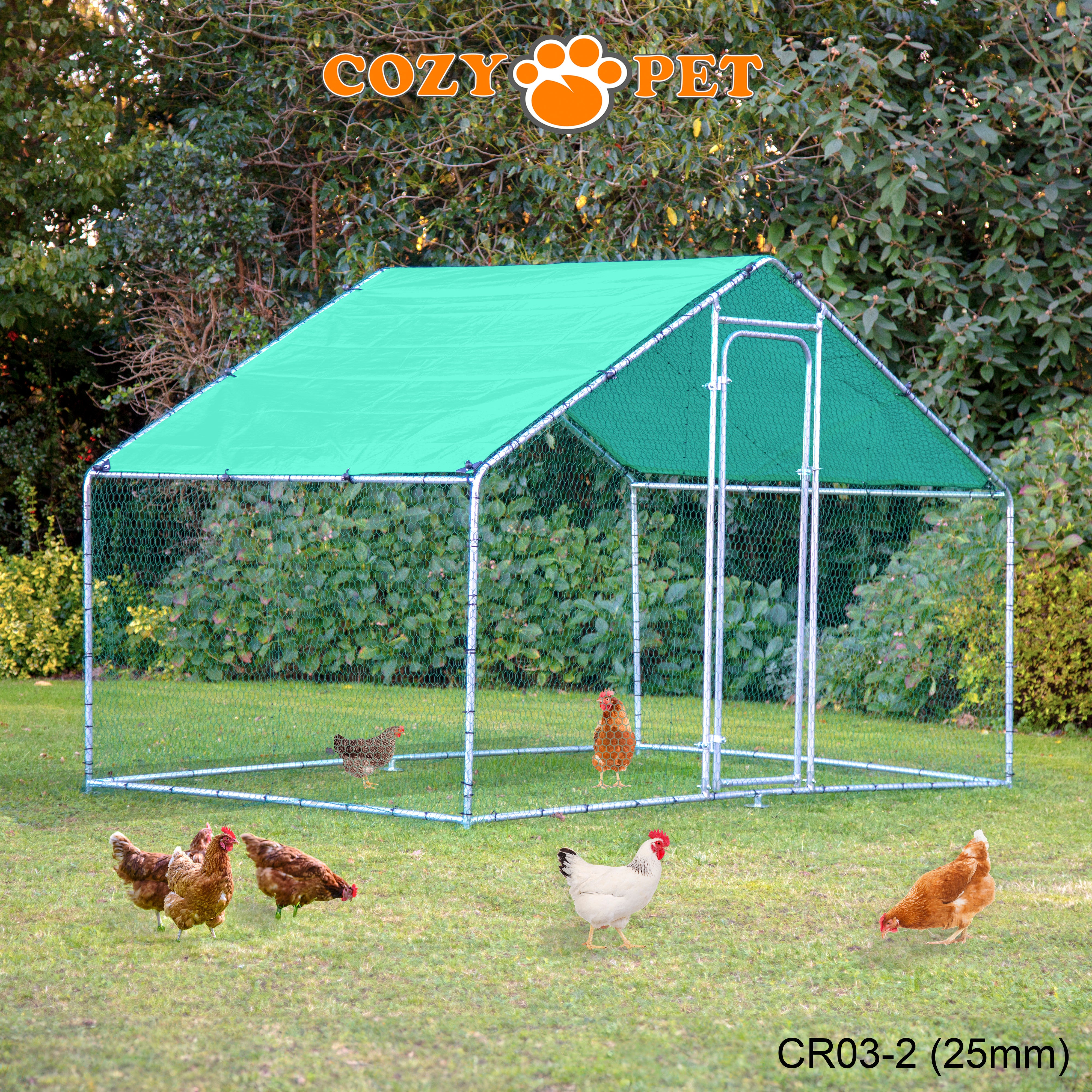 Chicken Run By Cozy Pet 3m X 2m 25mm Galvanised Steel Frame - CR03-2 (25mm)