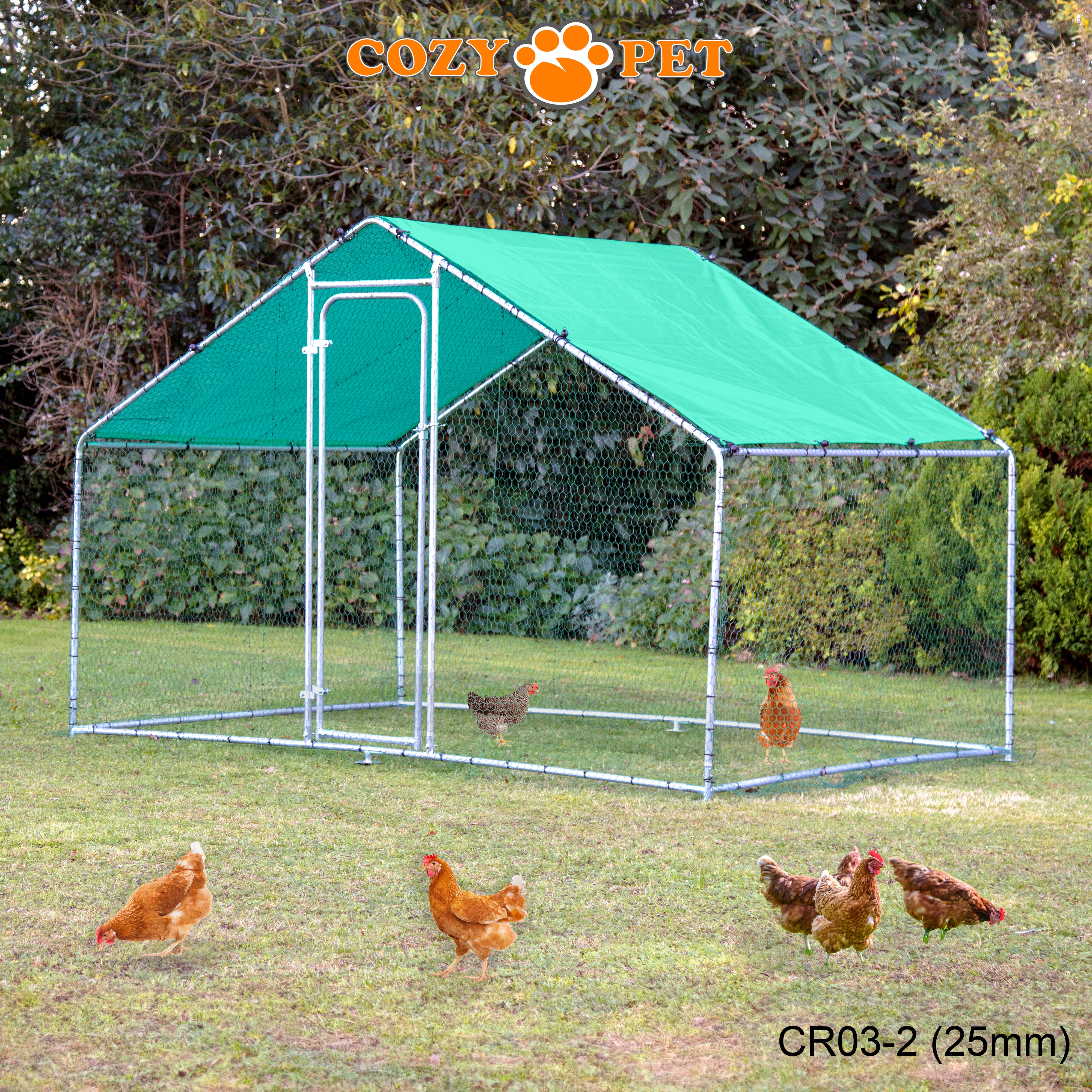 Chicken Run By Cozy Pet 3m X 2m 25mm Galvanised Steel Frame - CR03-2 (25mm)