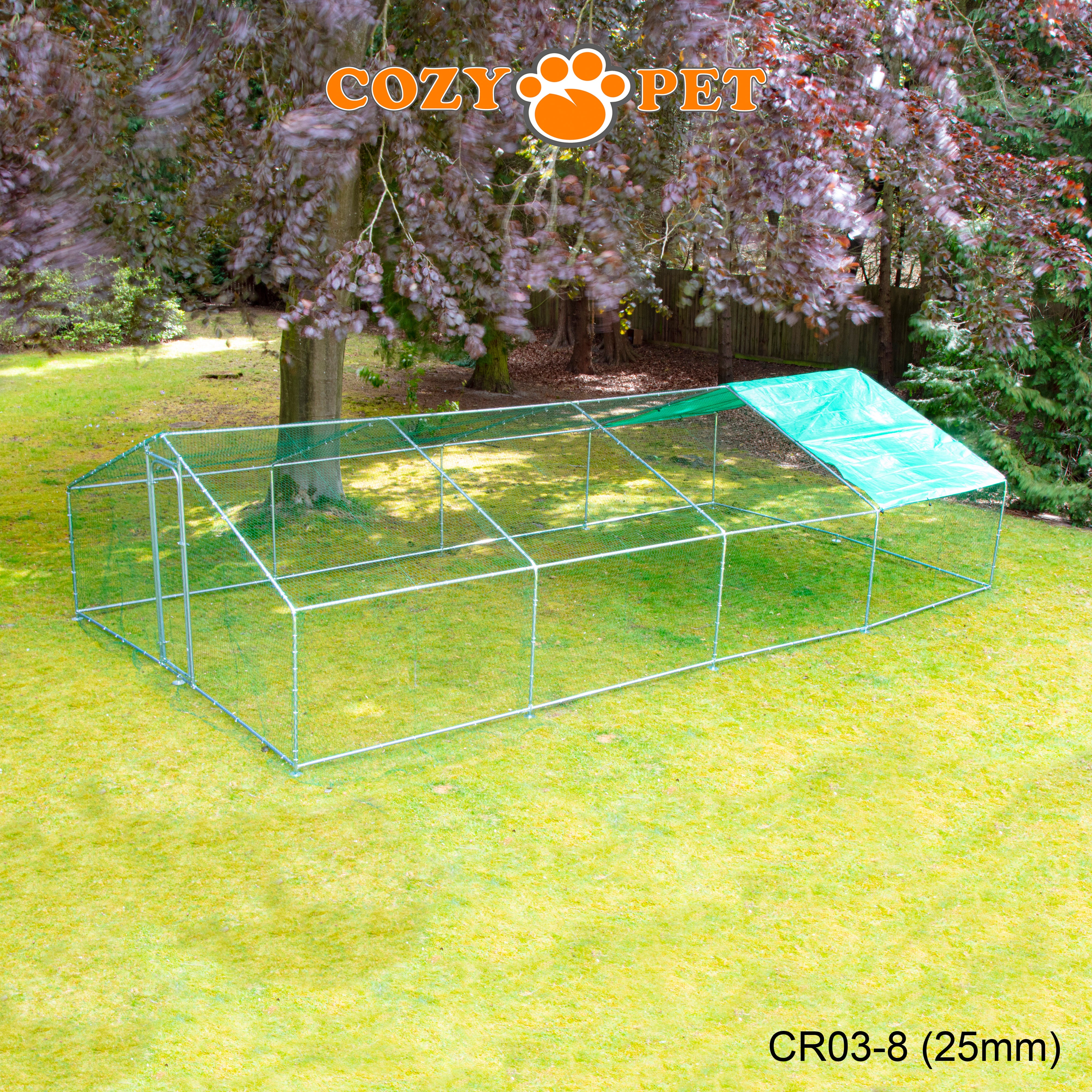 Chicken Run By Cozy Pet 3m X 8m 25mm Galvanised Steel Frame - CR03-8 (25mm)