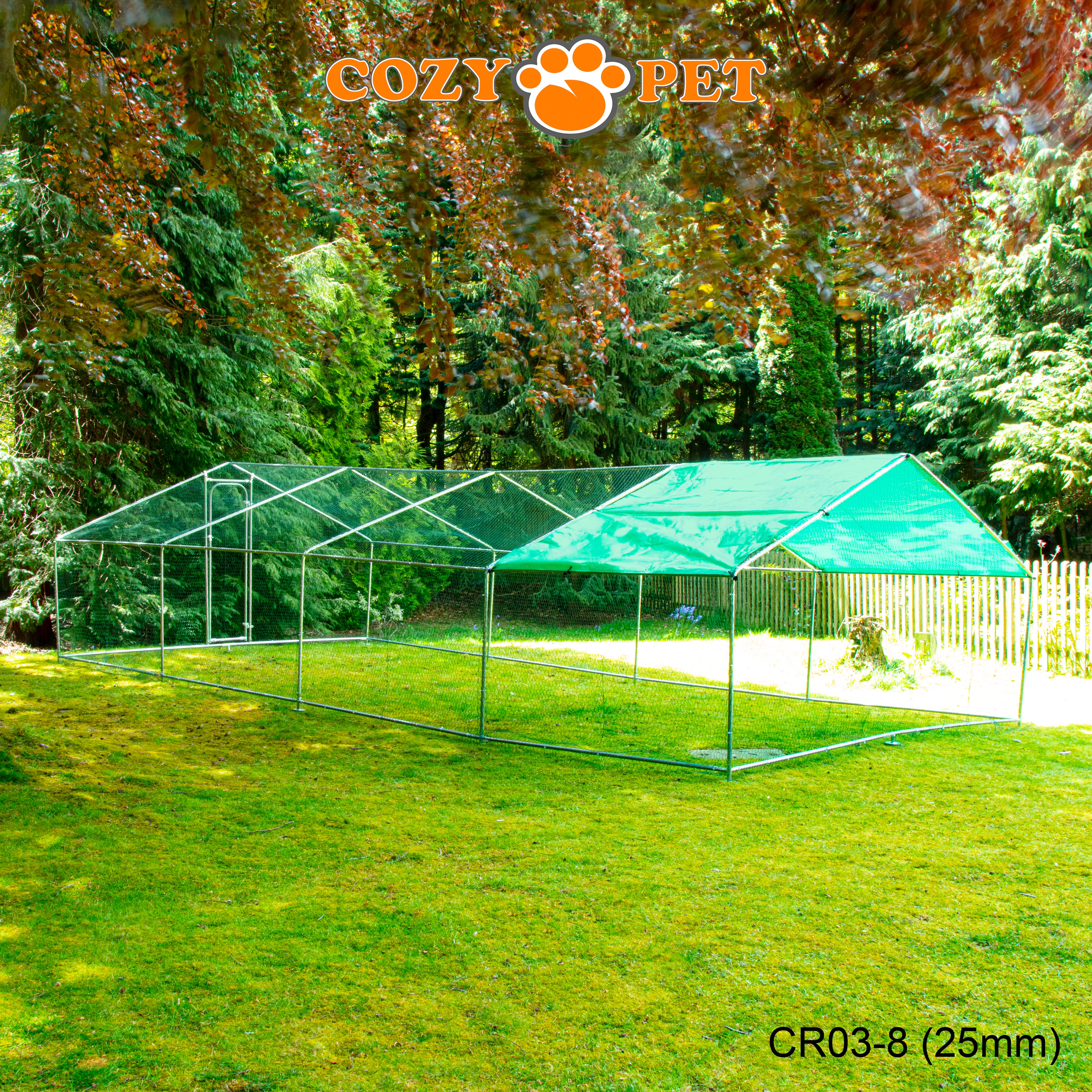 Chicken Run By Cozy Pet 3m X 8m 25mm Galvanised Steel Frame - CR03-8 (25mm)