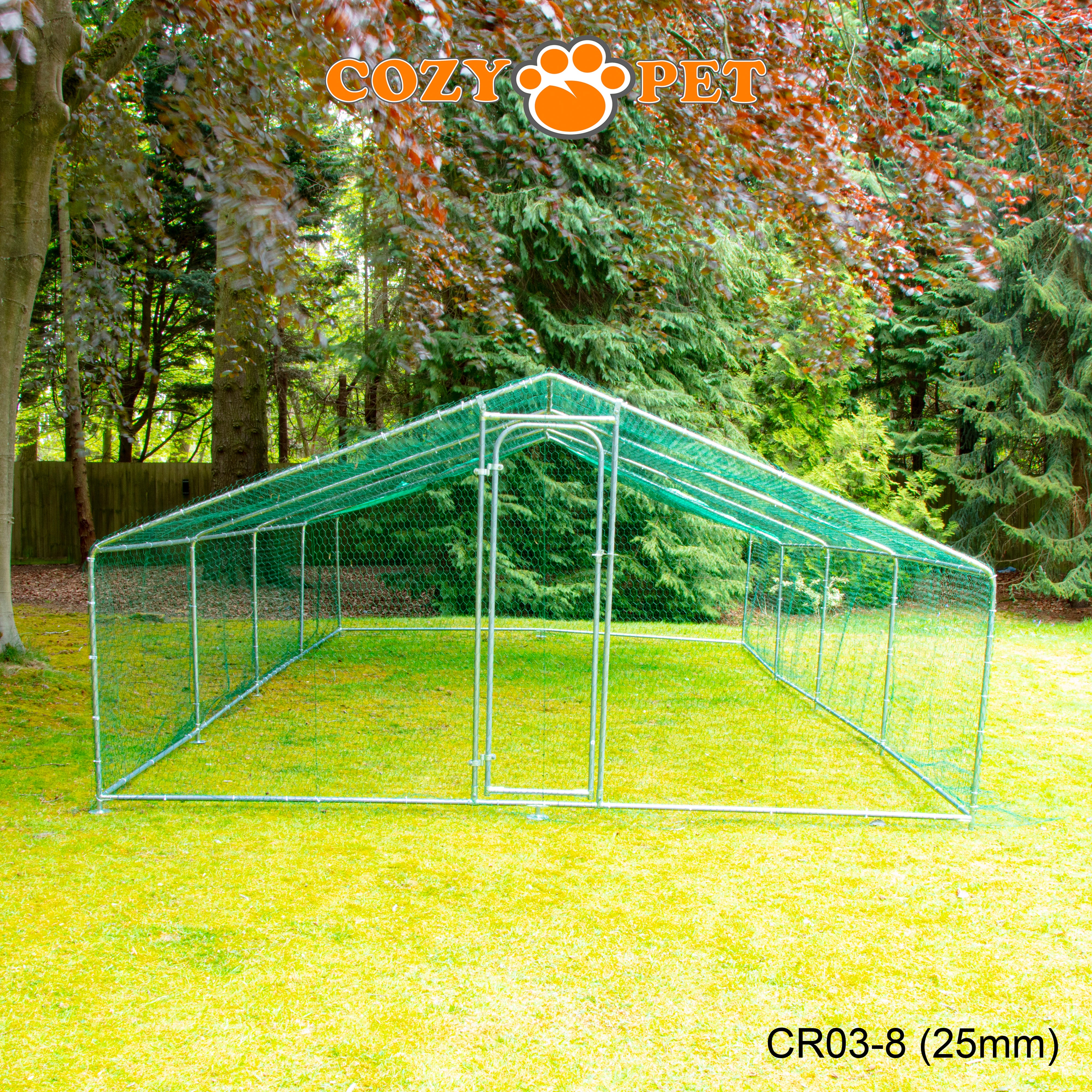 Chicken Run By Cozy Pet 3m X 8m 25mm Galvanised Steel Frame - CR03-8 (25mm)