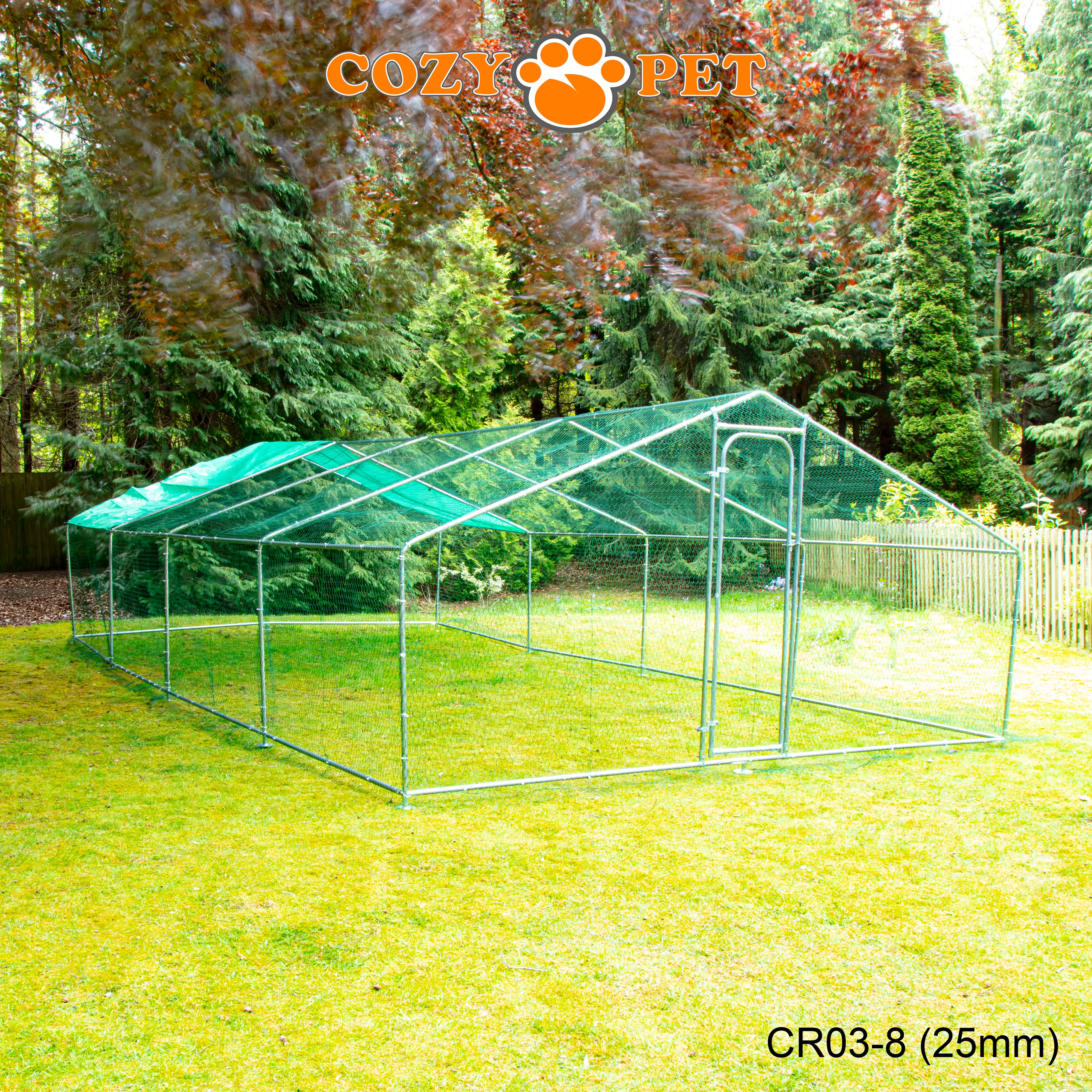 Chicken Run By Cozy Pet 3m X 8m 25mm Galvanised Steel Frame - CR03-8 (25mm)