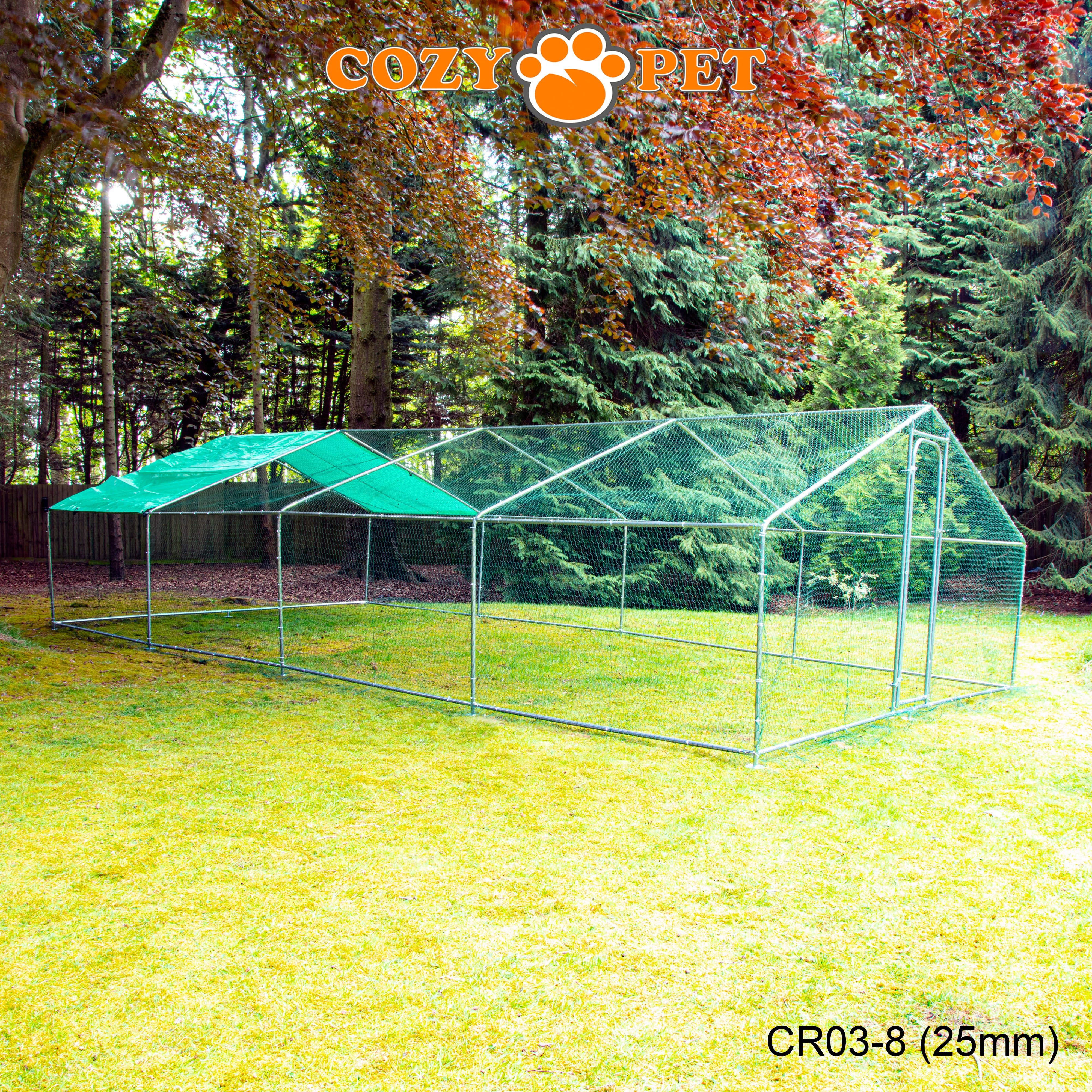 Chicken Run By Cozy Pet 3m X 8m 25mm Galvanised Steel Frame - CR03-8 (25mm)