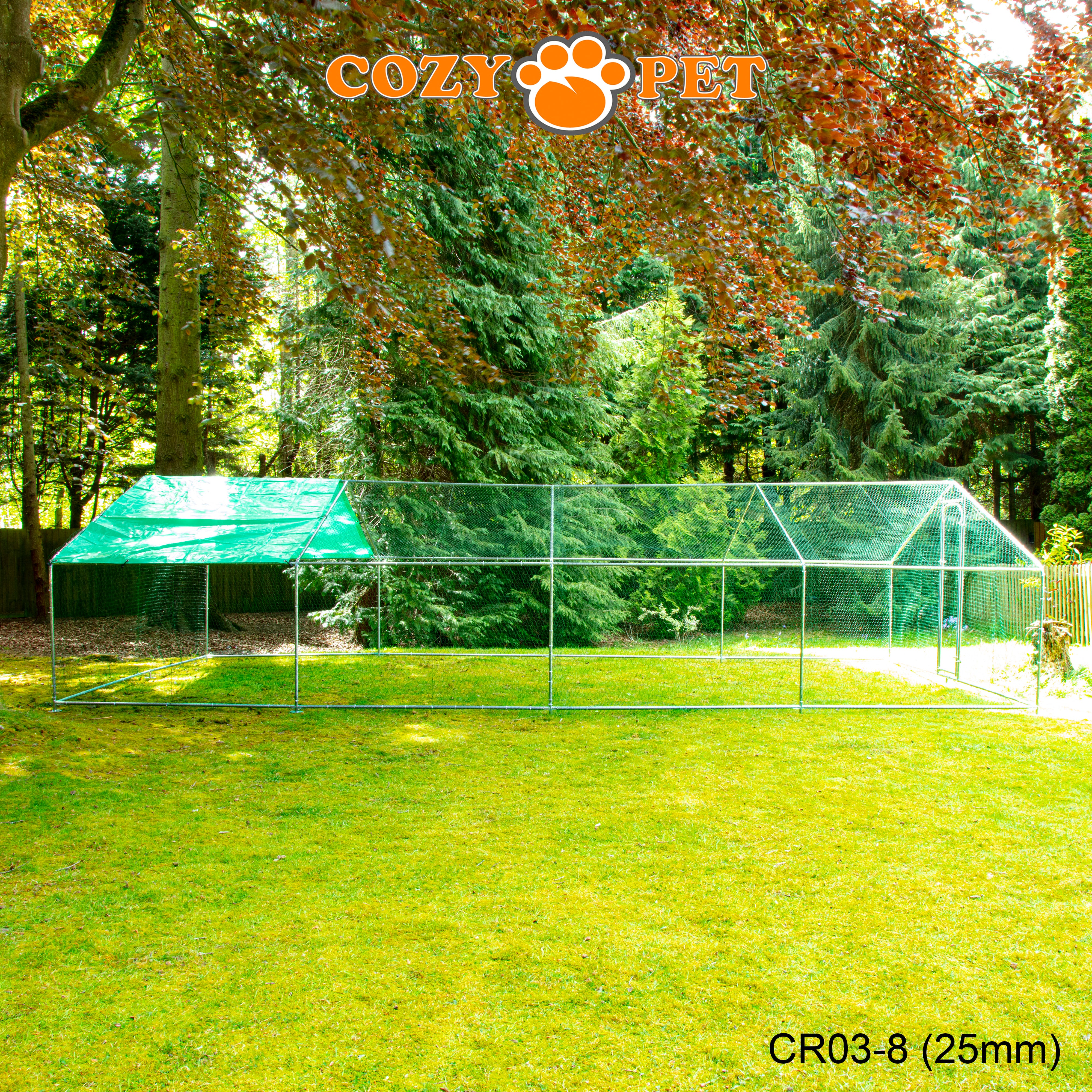 Chicken Run By Cozy Pet 3m X 8m 25mm Galvanised Steel Frame - CR03-8 (25mm)