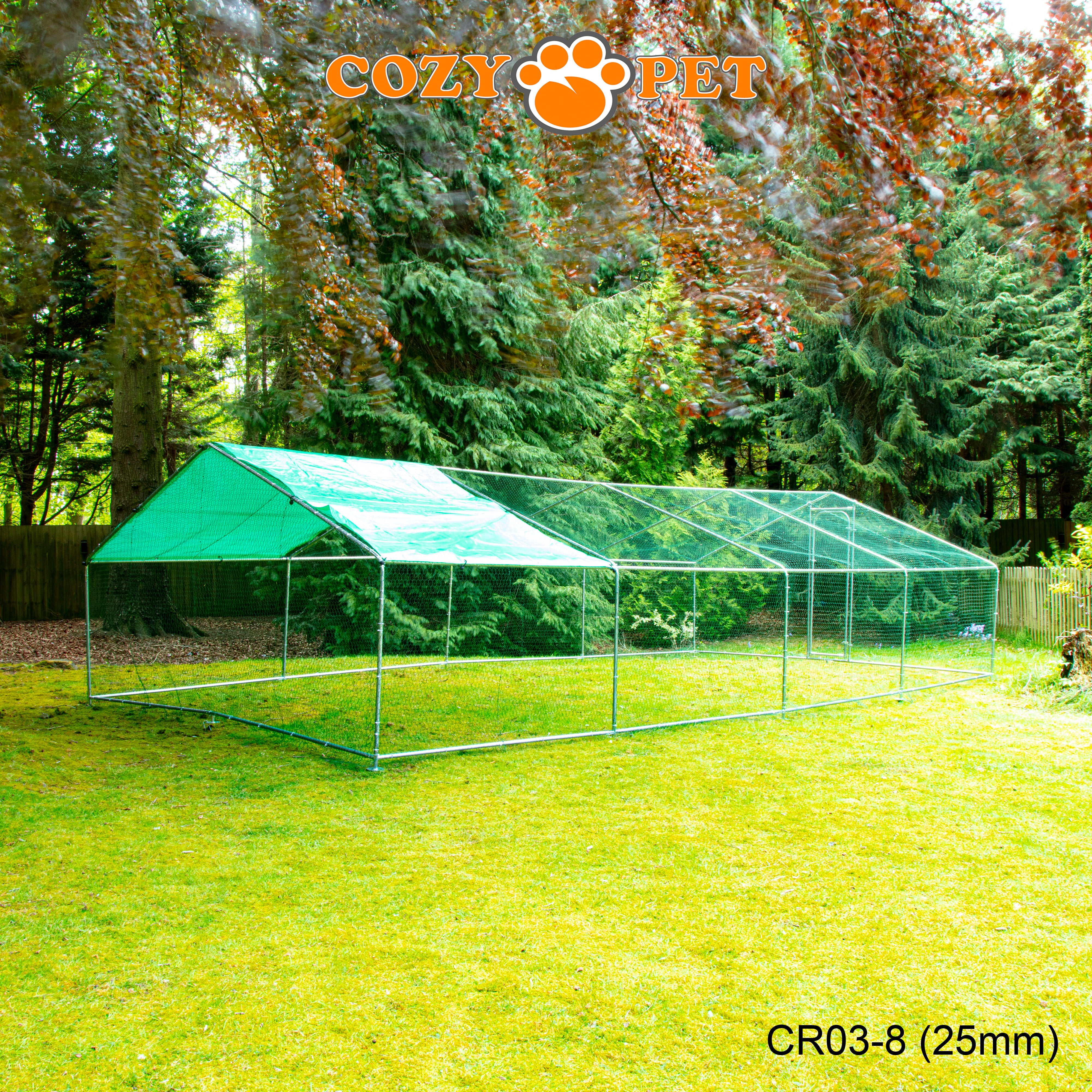 Chicken Run By Cozy Pet 3m X 8m 25mm Galvanised Steel Frame - CR03-8 (25mm)