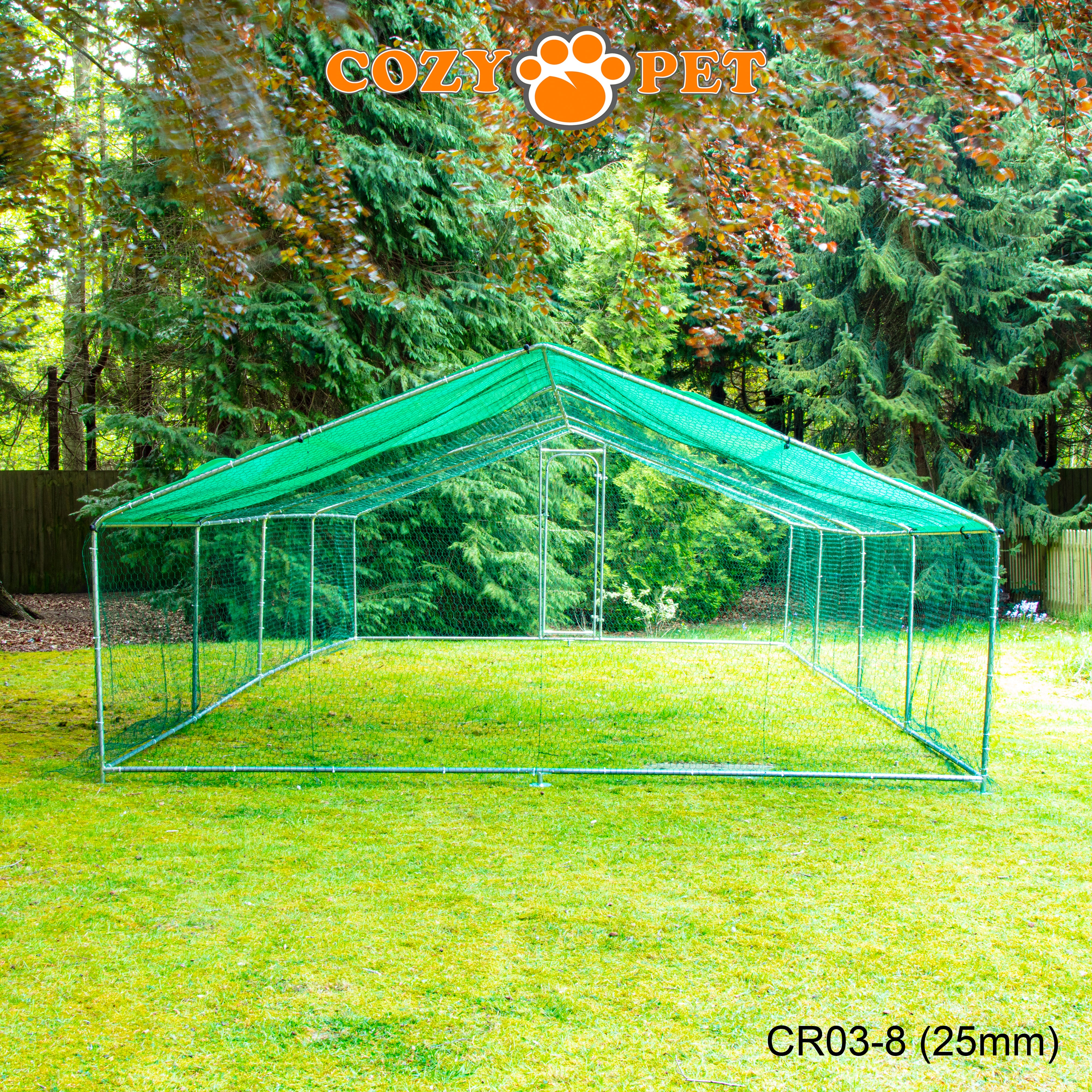 Chicken Run By Cozy Pet 3m X 8m 25mm Galvanised Steel Frame - CR03-8 (25mm)