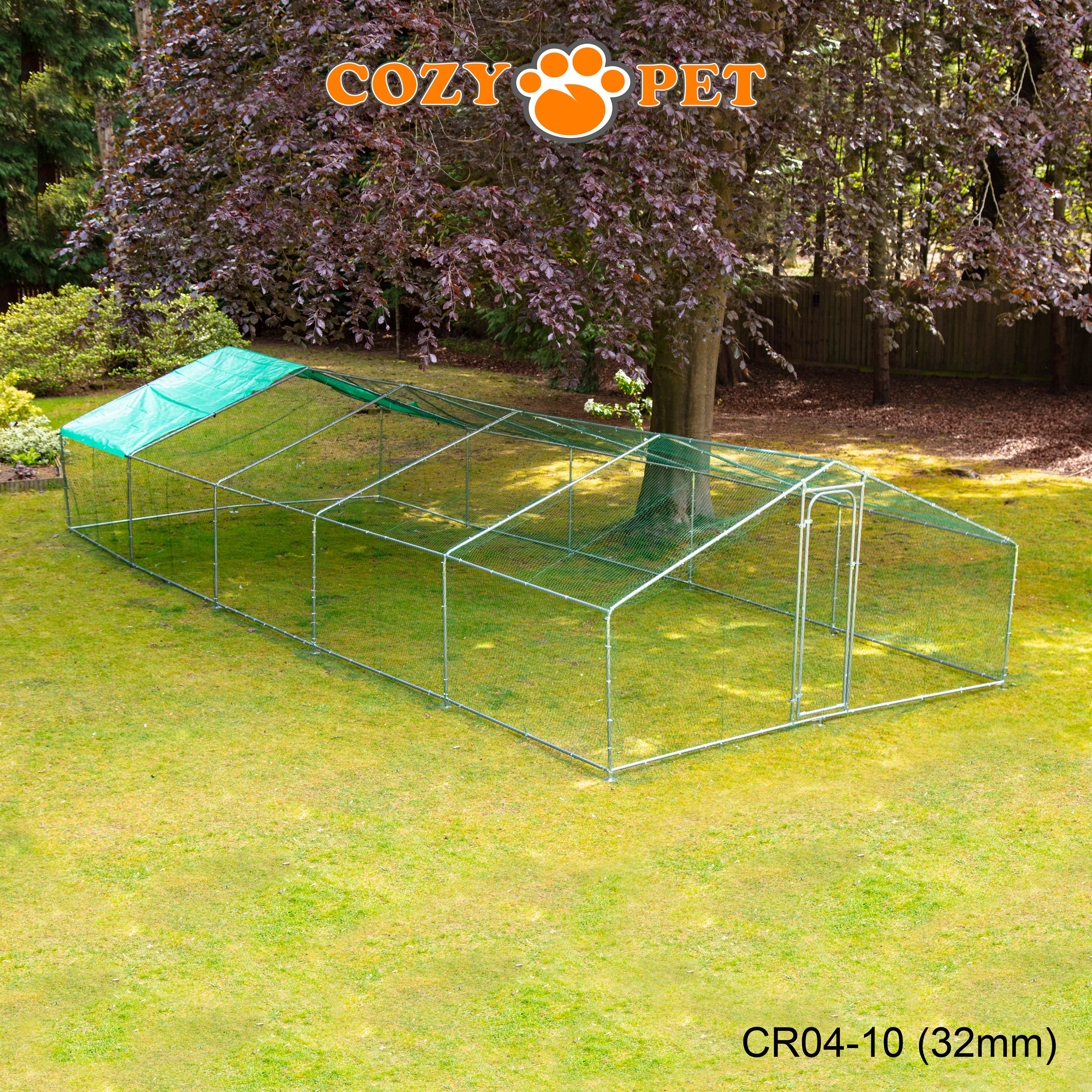 Chicken Run By Cozy Pet 4m X 10m 32mm Galvanised Steel Frame - CR04-10 (32mm)